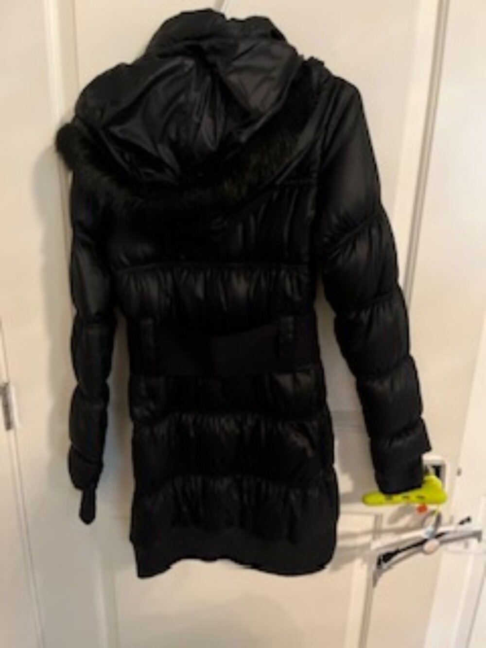 adidas Originals Premium Long Insulated Slim Belted Jacket Puffer Black Women S - Picture 2 of 7